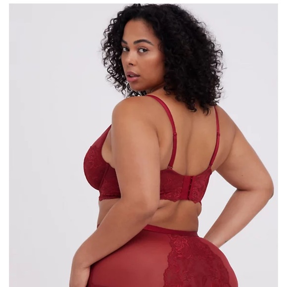 Torrid Red Mesh & Lace Unlined Balconette Bra NWT - Picture 3 of 8